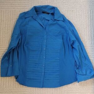 Zac & Rachel Blue Pleated Women's Top